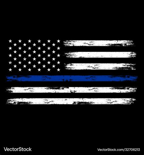 Us police flag - american Royalty Free Vector Image