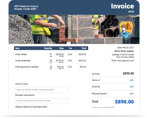 Contract Labor Invoice Template - Download & Start Invoicing