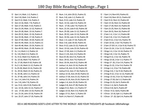 180 Day Plan Pg 1 - 180 Day Bible Reading Challenge