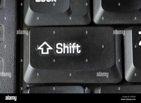 Close-up of shift key of a computer keyboard Stock Photo - Alamy