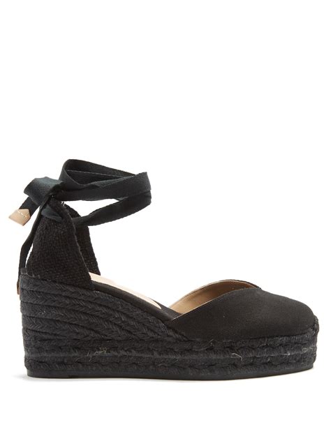 Castaner Chiara Canvas Wedge Espadrilles in Black | Lyst