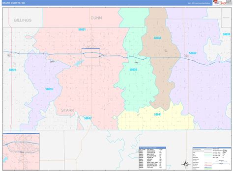 Stark County, ND Wall Map Color Cast Style by MarketMAPS - MapSales.com