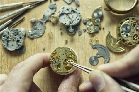 Mechanical Watch Repair, Watchmaker`s Workshop Stock Image - Image of ...