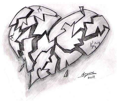 Easy Broken Heart Drawings In Pencil