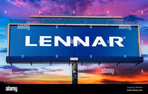 Advertisement billboard displaying logo of Lennar Corporation Stock ...