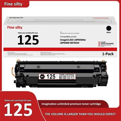 High Yield 2,000 pages CRG125 Toner Cartridge Black 1-Pack Replacement for Canon 125 ImageCLASS ...