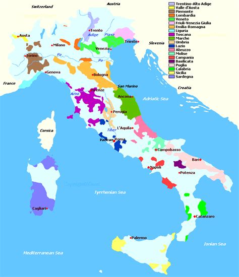 Italy Map Regions - Regions and Provinces »Italian Wine Central / At italy regions map page ...