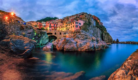 Manarola harbor at dusk Cinque Terra Italy Vernazza, Places In Italy, Dusk, Harbor, Terra, Canal ...