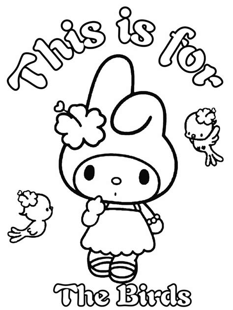 Sanrio adult & kids My melody coloring page Coloring Sheets, Coloring ...