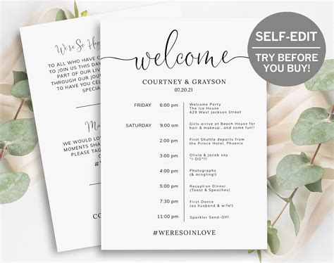 Creating The Perfect Wedding Program Timeline Template - Free Sample ...