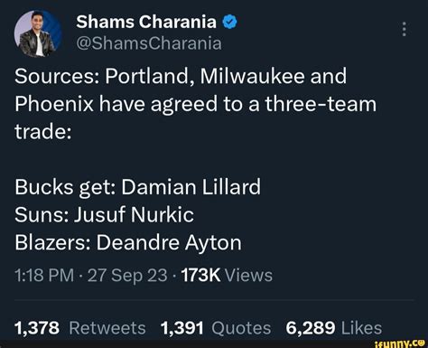 Shams Charania @ShamsCharania Sources: Portland, Milwaukee and Phoenix ...