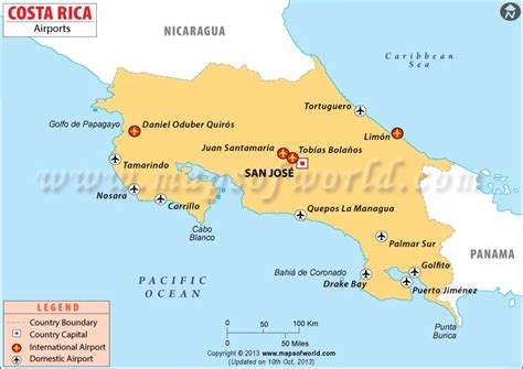 Airports in Costa Rica | Costa Rica Airports Map