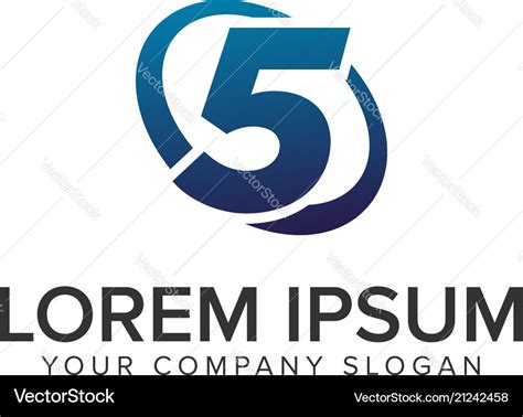 Creative modern number 5 logo design concept Vector Image