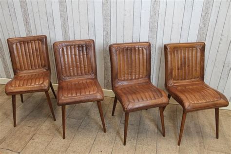 VINTAGE RETRO STYLE TAN LEATHER DINING KITCHEN RESTAURANT CHAIRS THE EPSOM | Vintage dining ...