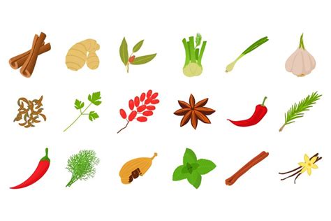 Spices icon set, cartoon style (422870)