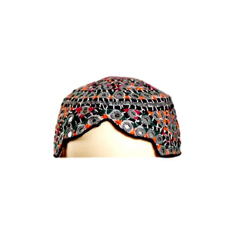 Colorful Sindhi cap with embroidery / Size S - Oriental-Style