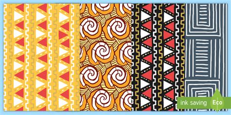 Traditional African Fabric Patterns A4 Display Pack