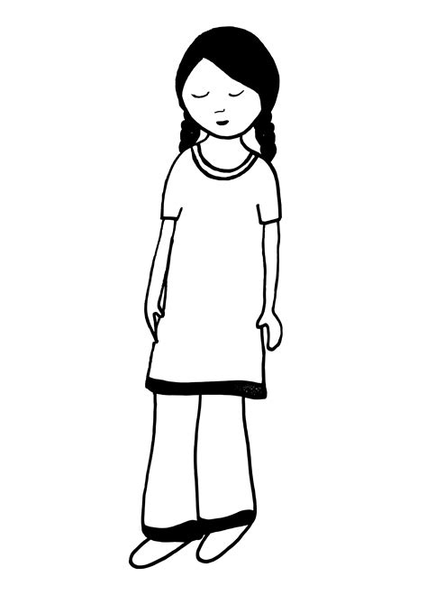 Clipart - sad girl - vector