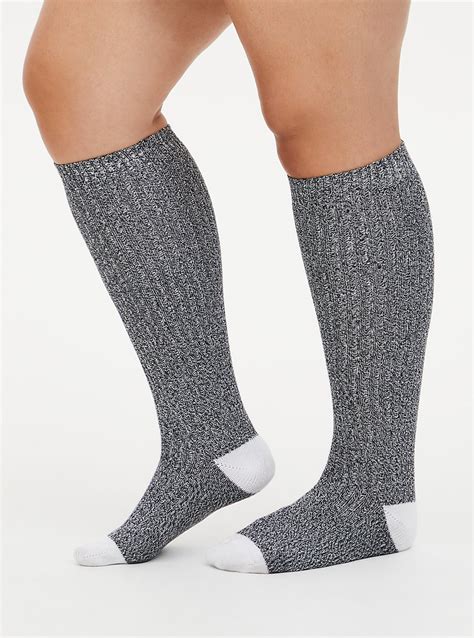 Plus Size - Heather Grey Knee-High Socks - Torrid