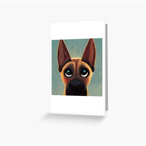 "Belgian Malinois Shepherd Artistic Anime Cartoon Dog Gift " Greeting Card for Sale by ...