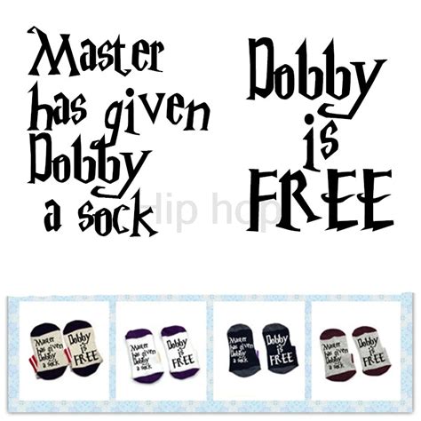 Master has given Dobby a Socks HP Dobby is free sock comfortable cotton Men Women Socks-in Socks ...