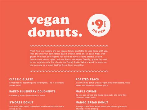 Vegan Donuts Menu by Lucas Jubb on Dribbble