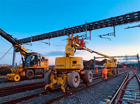 Previous overhead line equipment being installed