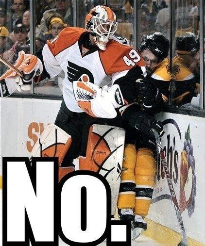 All those missed goalie interference calls eventually catch up to you ... | Hockey goalie, Funny ...