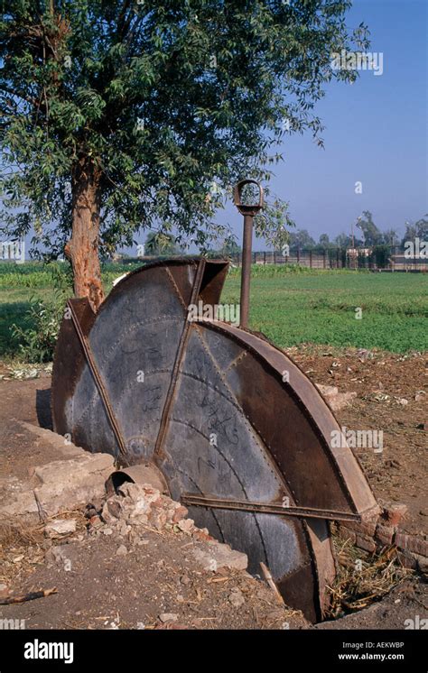 EGYPT North Africa Middle East Nile River Delta Agriculture Irrigation Disused water wheel pump ...