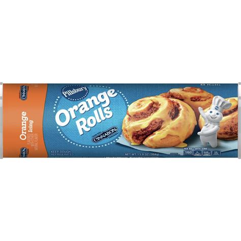 Pillsbury Orange Rolls, Cinnabon Cinnamon, Orange Icing, 8 Rolls, 14 oz ...