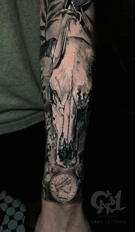 TexasLonghorn Skull Tattoo by Capone: TattooNOW