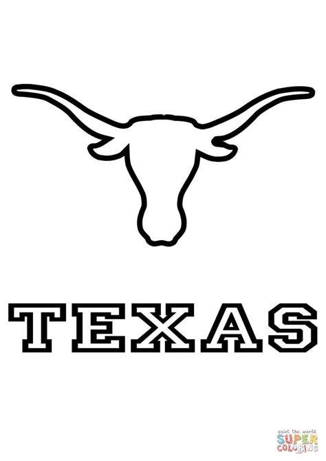 Longhorns Texas Team coloring page from NFL category. Select from 27900 ...