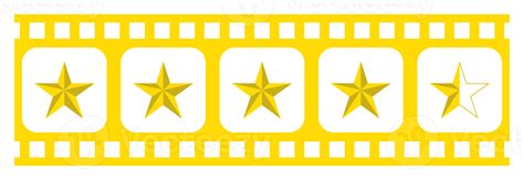 Free visuell von das fünf 5 Star Zeichen im das Filmstreifen Silhouette. Bewertung Symbol Symbol ...