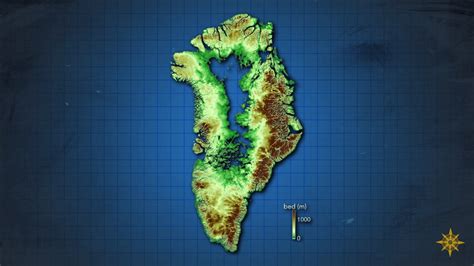 Greenland Without Ice Map | Wondering Maps