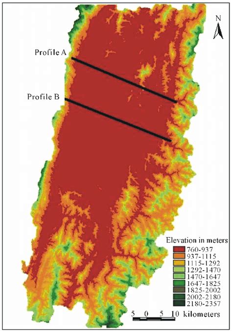 Digital elevation model of the Imphal Valley with parts of its ...