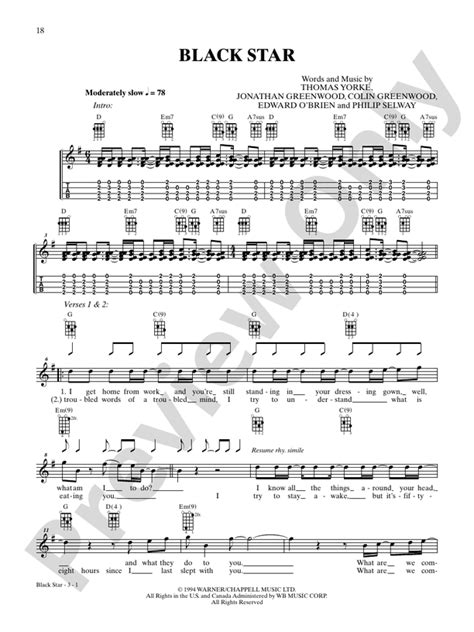 Black Star: Ukulele: Radiohead - Digital Sheet Music Download