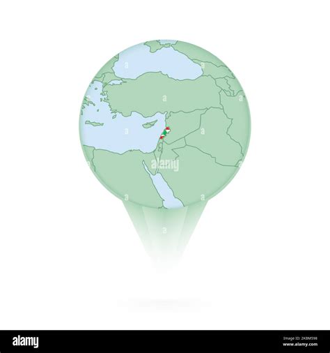 Lebanon map, stylish location icon with Lebanon map and flag. Green pin icon Stock Vector Image ...