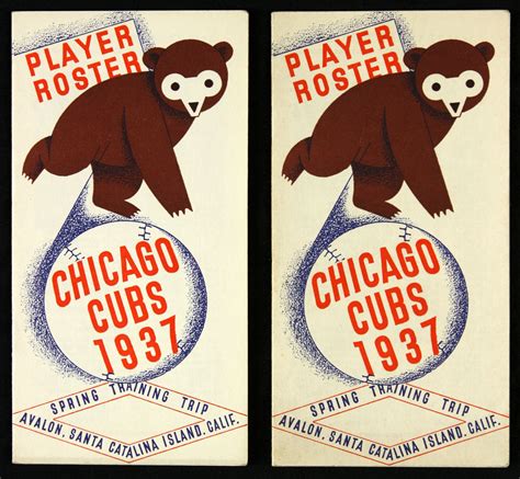 Lot Detail - 1937 Chicago Cubs Spring Training Trip Player Roster Book ...