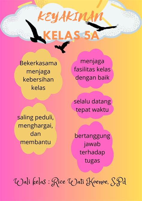 Keyakinan kelas | Kelas lima, Dekorasi kelas, Buku tulis