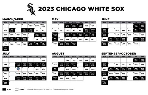 Chicago White Sox Printable Regular Season Schedule – 2023 - yebscore.com