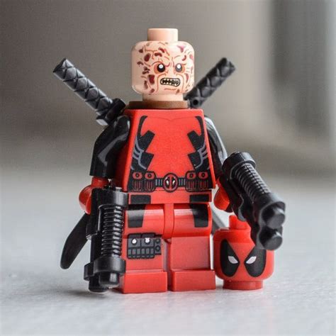 Deadpool (Marvel Comics) custom LEGO-style minifigure toy / rebuildable ...