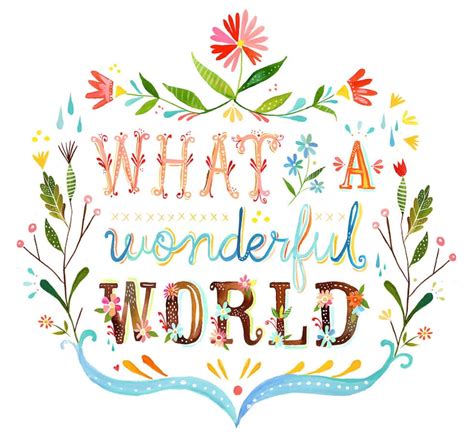 Wonderful World Art Print Watercolor Quote Inspirational - Etsy