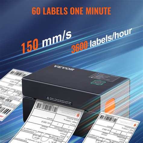 VEVOR Thermal Label Printer, 300DPI for 4x6 Mailing Packages, Bluetooth & Automatic Label ...