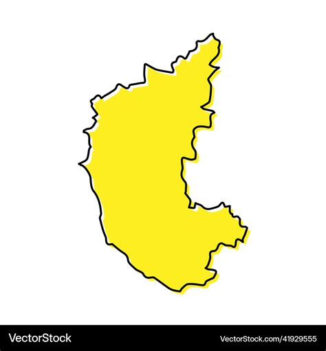 Simple outline map of karnataka is a state Vector Image