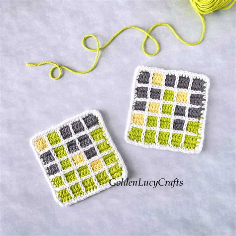 Wordle Coaster, Free Crochet Pattern - GoldenLucyCrafts