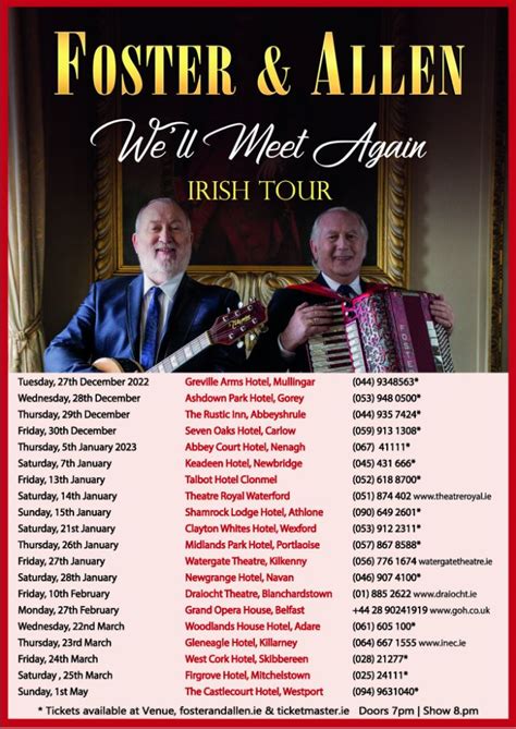 Foster & Allen: Tickets for 'We’ll Meet Again' Irish Tour on sale now ...