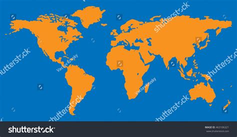 World map blank vector illustration. Blue yellow - Royalty Free Stock Vector 463106321 - Avopix.com