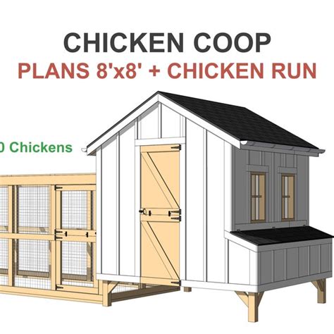 Chicken Coop Plans With Run - Etsy