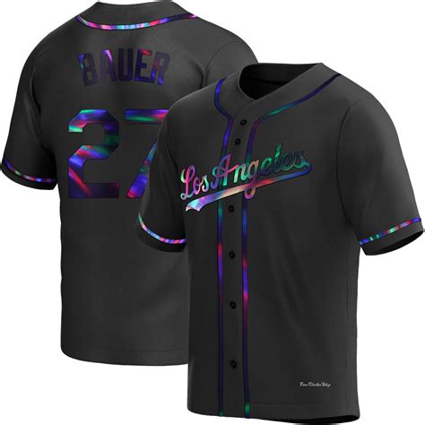 Men's Trevor Bauer Los Angeles Dodgers Replica Black Holographic ...