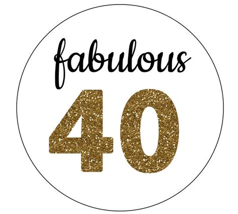 20 Fabulous 40 Stickers Gold Letters Birthday Favors